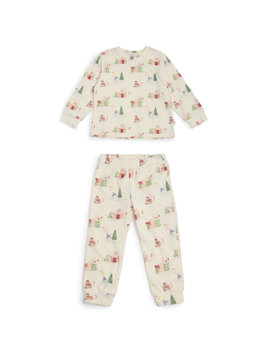 Ivory Christmas Print Pyjama Set