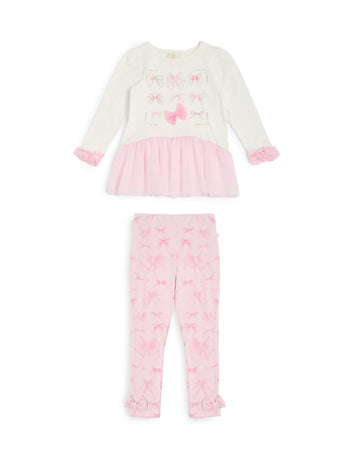 Pink Bow Legging Set