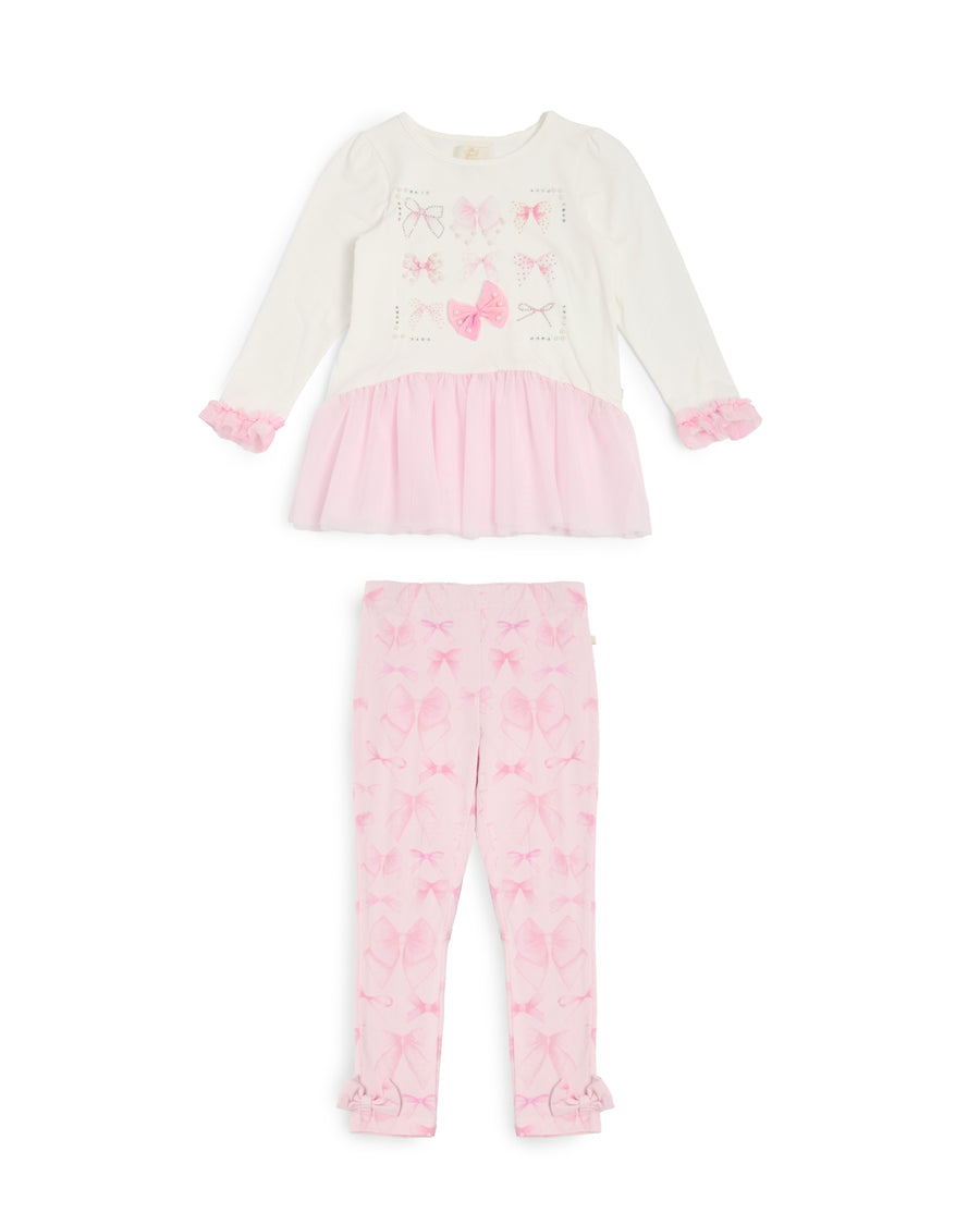 Pink Bow Legging Set