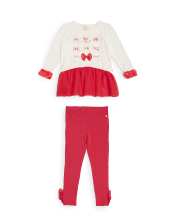 Red Bow Legging Set