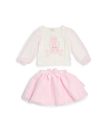 Pink Snow Globe Skirt Set