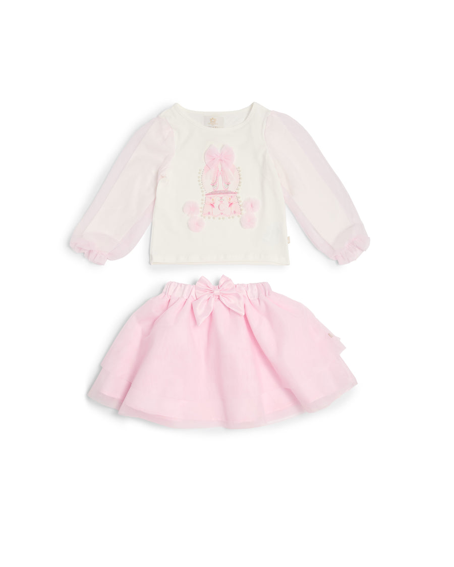 Pink Snow Globe Skirt Set